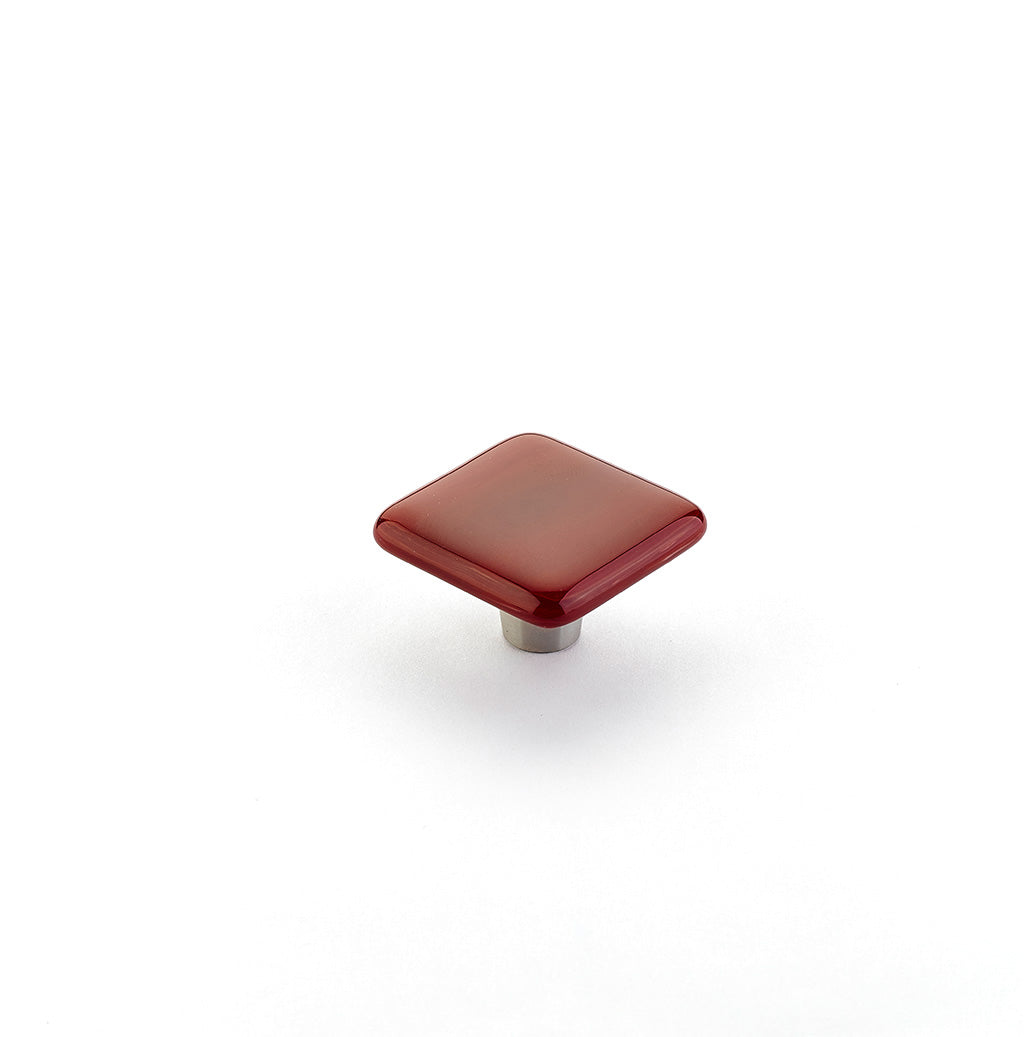 Schaub Ice Scarlet Silk 1-1/2 Inch Round Knob