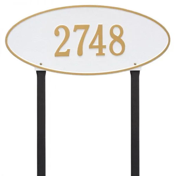 Whitehall Madison Oval Estate Address Plaque Lawn One Line