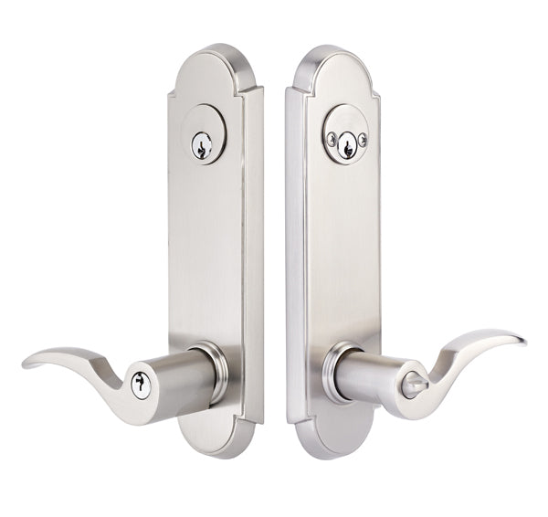 Emtek Annapolis Sideplate Lock - Cortina Lever - Satin Nickel