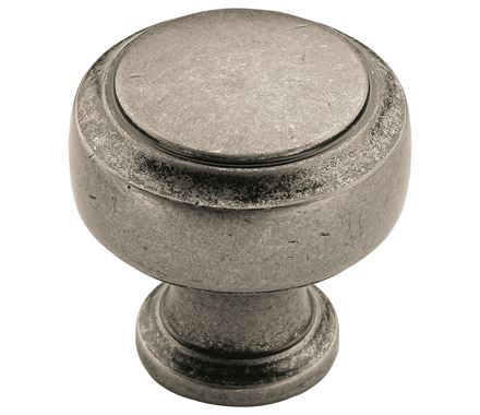 Amerock Highland Ridge 1-3/16 Inch Cabinet Knob In Aged Pewter