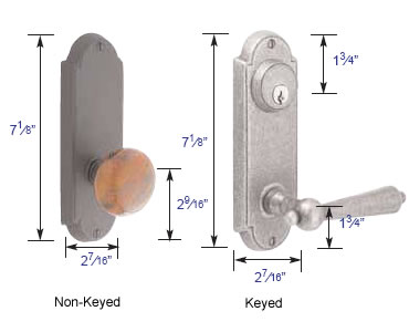 Emtek Wrought Steel #5 Sideplate Measurements