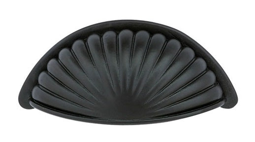 Emtek Bronze Fluted 4 Inch C to C Bin Pull Flat Black