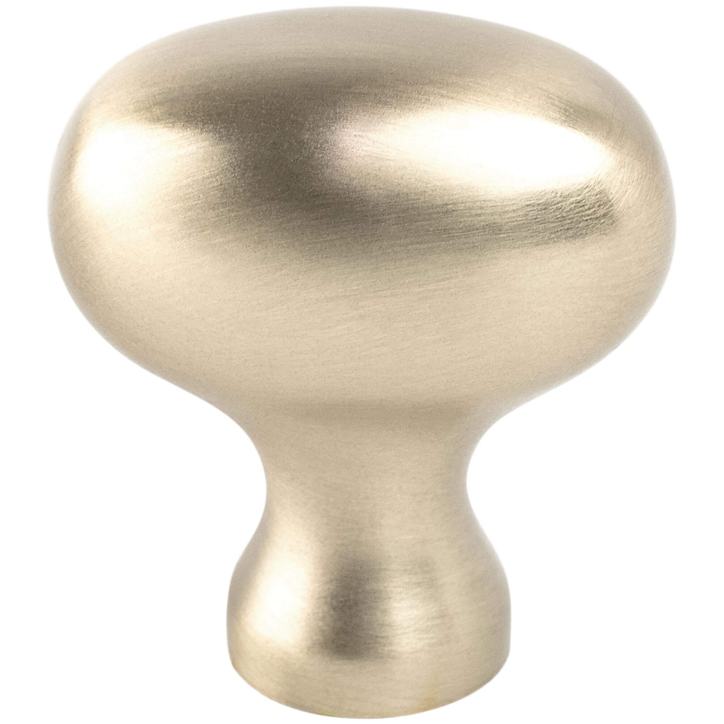 Berenson Transitional Advantage Three Champagne Oval Knob - This knob has a tooth on the bottom.