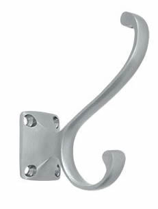 Deltana Solid Brass Heavy Duty Coat and Hat Hook - Satin Chrome