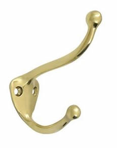 Deltana Solid Brass Coat and Hat Hook - Polished Brass