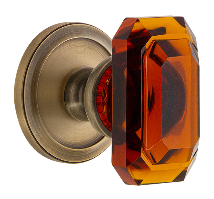 Grandeur Circulaire Rosette with Baguette Amber Knob