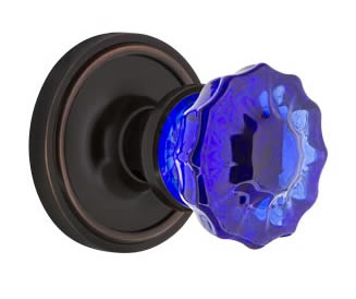 Nostalgic Warehouse Classic Rose with Cobalt Crystal Knob