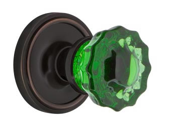 Nostalgic Warehouse Classic Rose with Emerald Crystal Knob