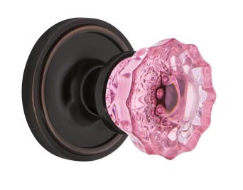 Nostalgic Warehouse Classic Rose with Pink Crystal Knob