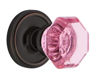 Nostalgic Warehouse Classic Rose with Pink Waldorf Crystal Knob