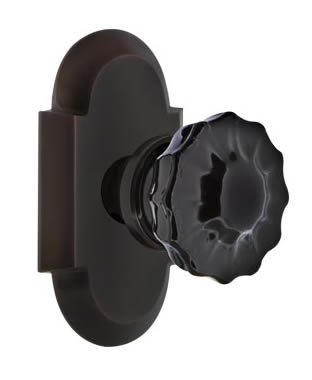 Nostalgic Warehouse Cottage Plate with Crystal Black Door Knob