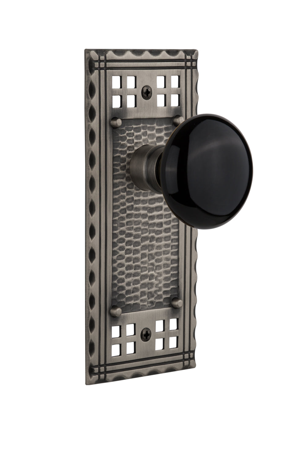 Nostalgic Warehouse Craftsman Plate with Black Porcelain Knob