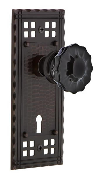 Nostalgic Warehouse Craftsman Plate with Black Crystal Knob