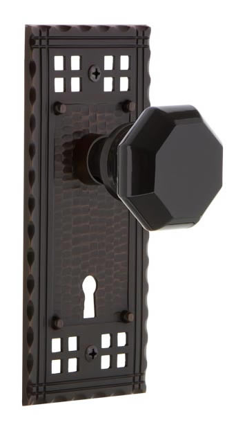 Nostalgic Warehouse Craftsman Plate with Black Waldorf Knob