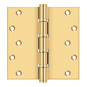 Deltana 6 x 6 Inch Solid Brass Square Corner Standard, Ball Bearing Hinge - Pair