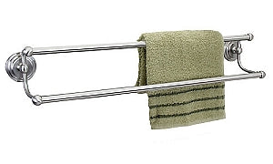 Dynasty Newport Double Towel Bar Shown in Satin Nickel