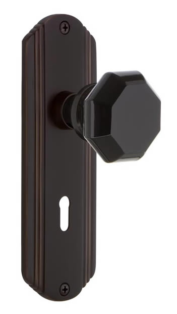 Nostalgic Warehouse Deco Plate with Black Waldorf Knob