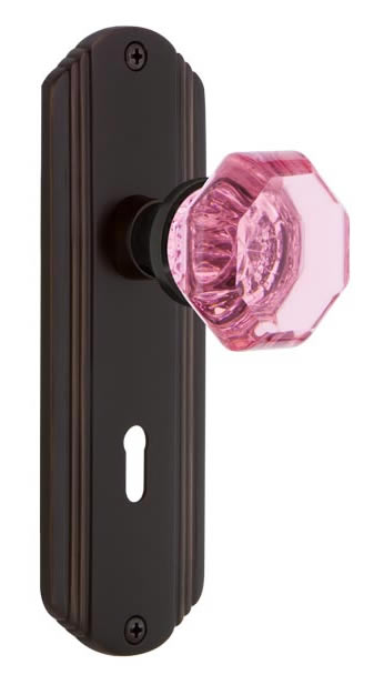 Nostalgic Warehouse Deco Plate with Pink Waldorf Knob