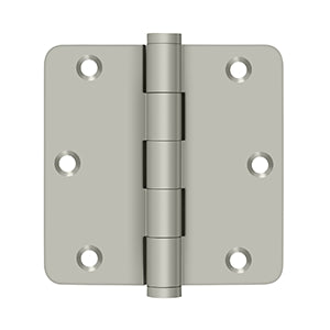Deltana 3 1/2 x 3 1/2 Inch Solid Brass 1/4 Radius Corner Residential Hinge - Pair