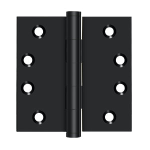 Deltana 4 x 4 Inch Solid Brass Square Corner Standard 2 Ball Bearing Hinge - Pair
