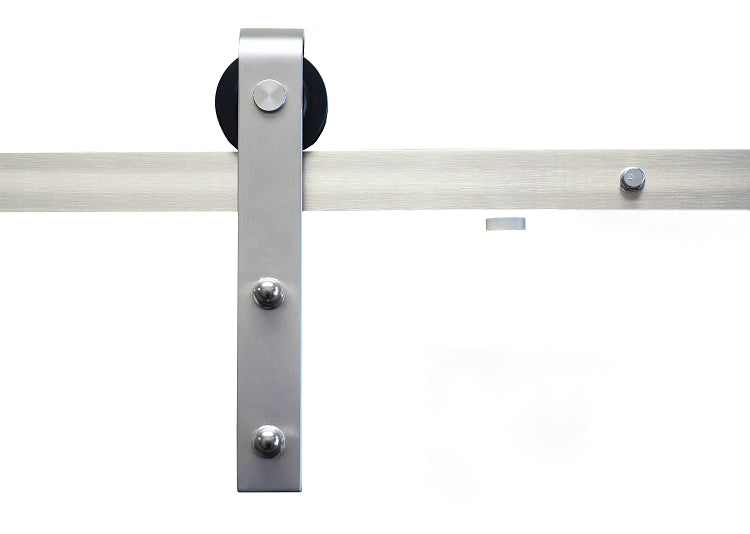 Sure-Loc 72 Inch Strap Roller Barn Door Track System - Satin Nickel