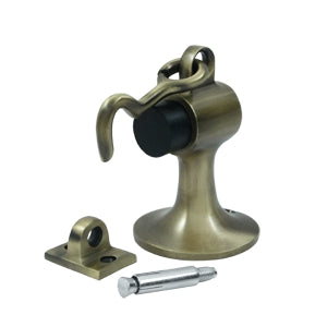 Deltana Solid Brass Cement Floor Mount Bumper - Antique Brass