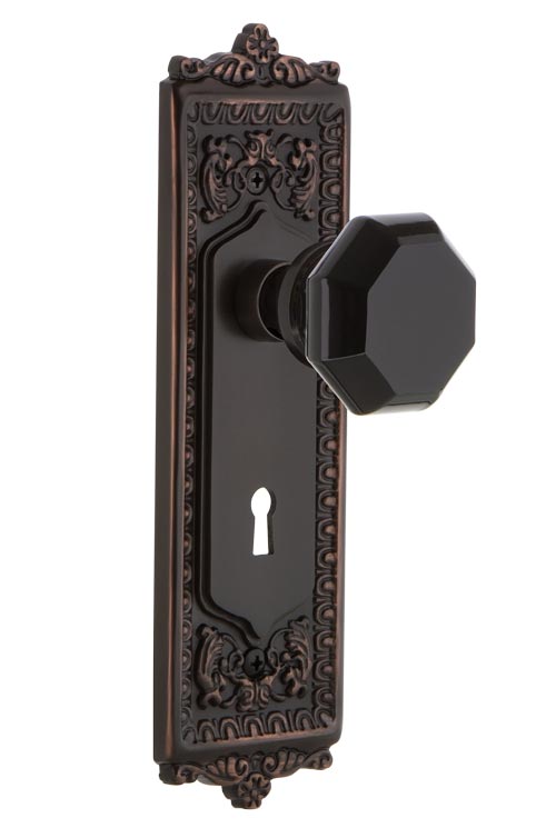 Nostalgic Warehouse Egg & Dart Plate with Black Waldorf Knob