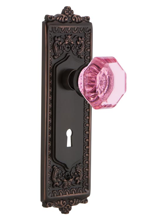 Nostalgic Warehouse Egg & Dart Plate with Pink Waldorf Knob