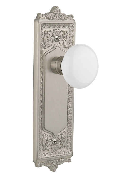 Nostalgic Warehouse Egg and Dart Plate with White Porcelain Knob