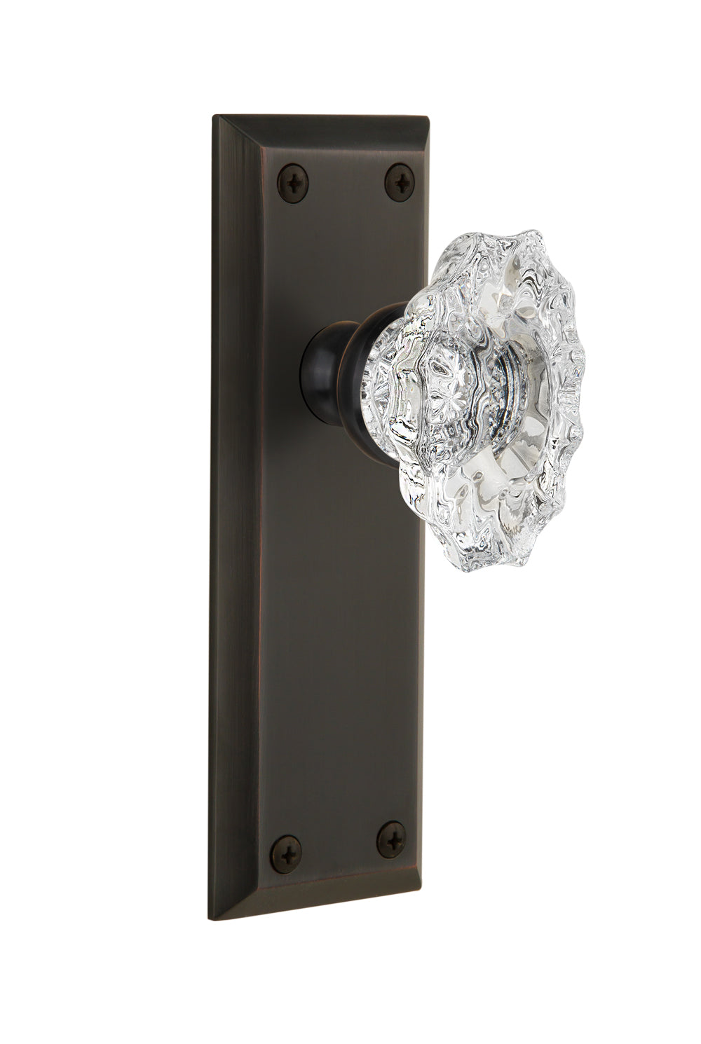 Grandeur Fifth Avenue Plate with Biarritz Knob Timeless Bronze