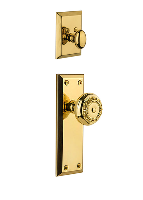 Grandeur Fifth Avenue Handleset with Parthenon Knob - (Interior Half Only, with Deadbolt)