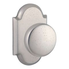 Baldwin Reserve Series Knob With Arched Rosette In White Bronze