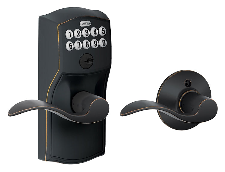 Schlage FE575 Camelot with Accent Lever Keypad Entry Auto-Lock