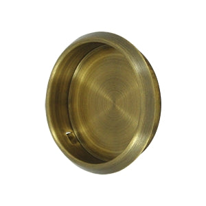 Deltana Solid Brass Round Heavy Duty Flush Pull - Antique Brass
