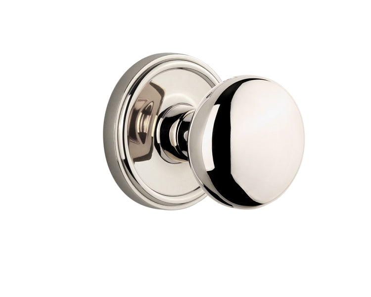 Grandeur Georgetown Rosette with Fifth Avenue Knob Polished Nickel