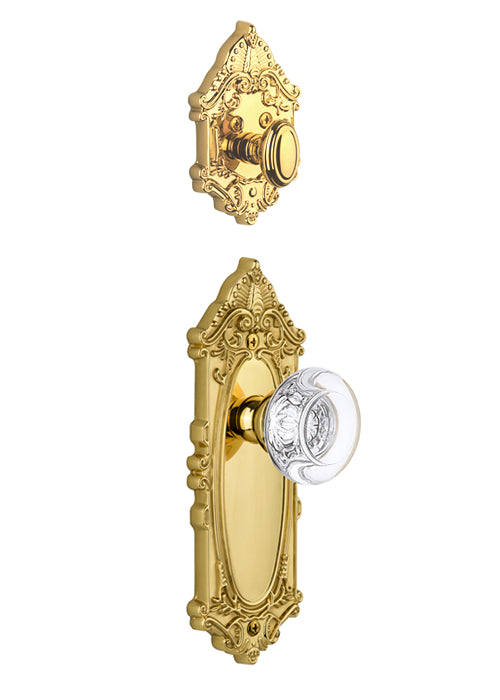 Grandeur Grande Victorian Handleset with Berdeaux Knob - (Interior Half Only, with Deadbolt)
