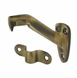 Deltana Hand Rail Bracket with 3-5/16 Inch Projection - Antique Brass
