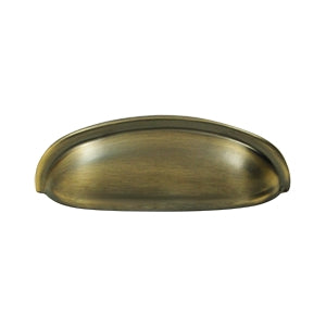 Deltana Solid Brass 4 1/2 Elongated Shell Pull - Antique Brass