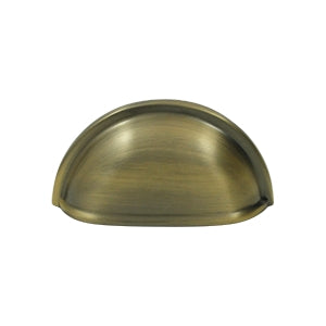 Deltana Solid Brass 3 1/2 Oval Shell Pull - Antique Brass