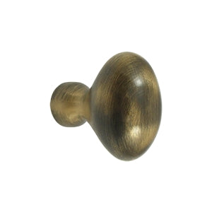 Deltana Solid Brass Oval/Egg Shaped Knob - Antique Brass
