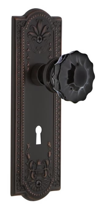 Nostalgic Warehouse Meadows Plate with Black Crystal Knob