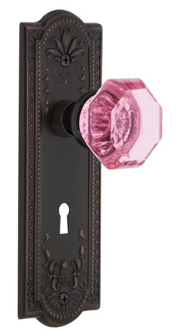 Nostalgic Warehouse Meadows Plate with Pink Waldorf Knob
