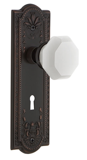 Nostalgic Warehouse Meadows Plate with White Waldorf Knob
