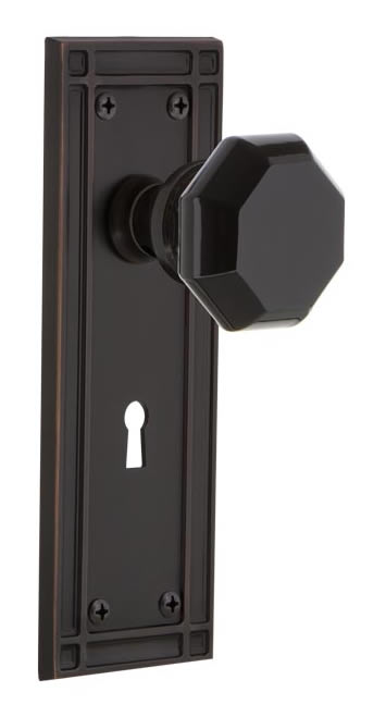 Nostalgic Warehouse Mission Plate with Black Waldorf Knob