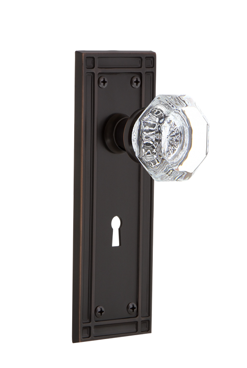 Nostalgic Warehouse Waldorf Knob with Mission Plate - Timeless Bronze