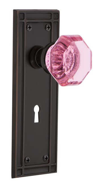 Nostalgic Warehouse Mission Plate with Pink Waldorf Knob