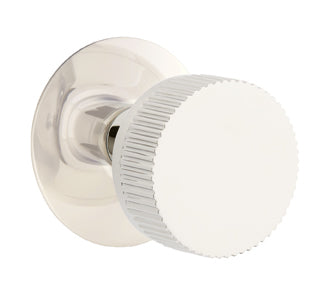 Emtek Conical Straight Knurled Interior Mortise Knob with Modern Rosette