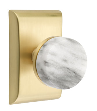 Emtek Conical Marble Interior Mortise Knob with Neos Rosette