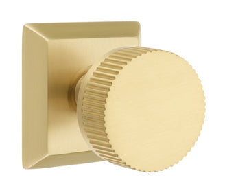Emtek Conical Straight Knurled Interior Mortise Knob with Quincy Rosette