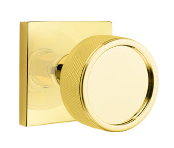 Emtek Conical Knurled Door Knob with Square Rosette
